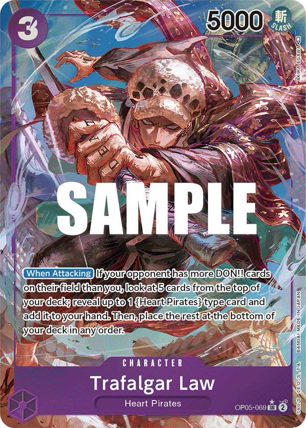 Carte Trafalgar Law OP05-069_p1 Super Rare Alt Art — One Piece TCG OP-05 Awakening of the New Era (Bandai)