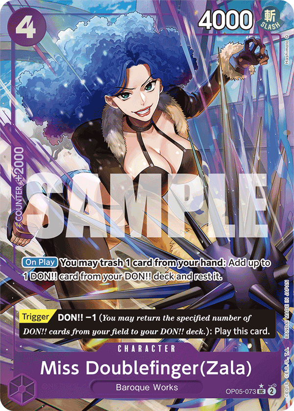 Carte Miss Doublefinger (Zala) OP05-073_p3 Uncommon Alt Art — One Piece TCG PRB-01 The Best (Bandai)