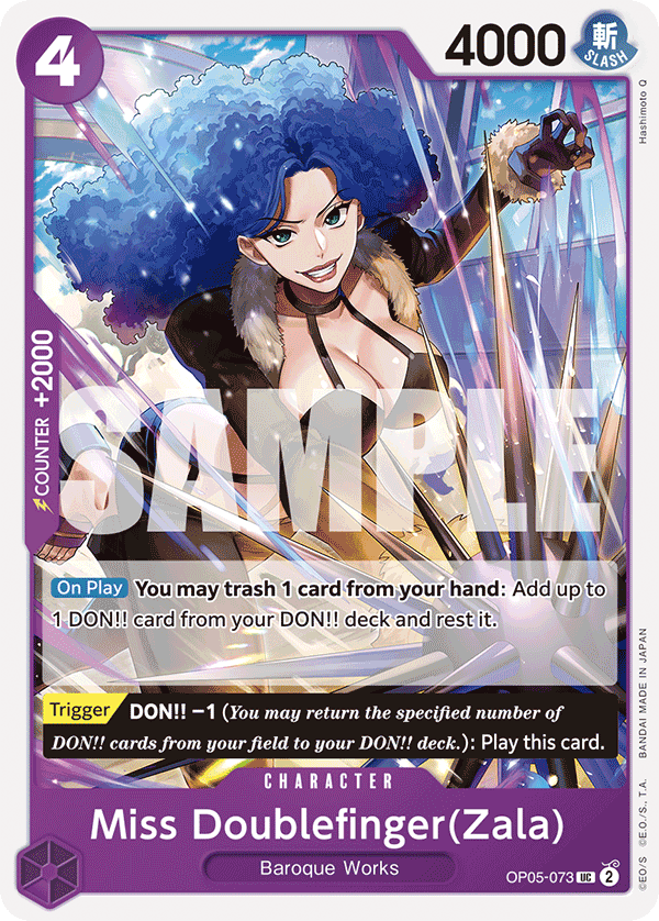 Carte Miss Doublefinger(Zala) OP05-073_r1 Uncommon Serial — One Piece TCG PRB-01 The Best (Bandai)