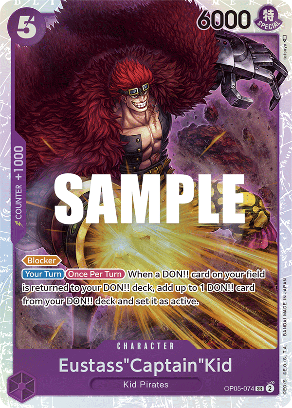 Carte Eustass"Captain"Kid OP05-074 Super Rare — One Piece TCG OP-05 Awakening of the New Era (Bandai)