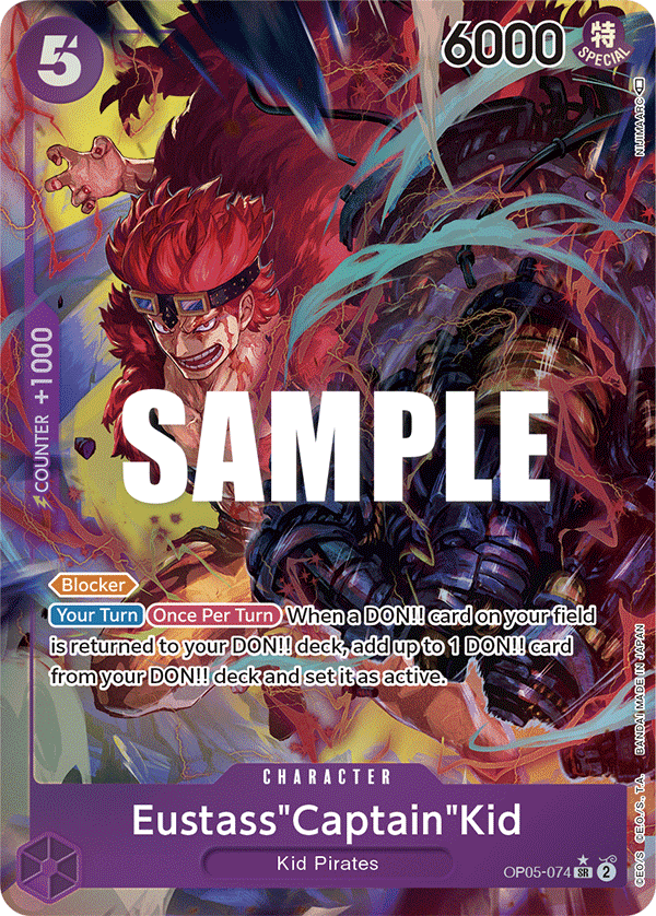 Carte Eustass "Captain" Kidd OP05-074_p1 Super Rare Alt Art — One Piece TCG OP-05 Awakening of the New Era (Bandai)