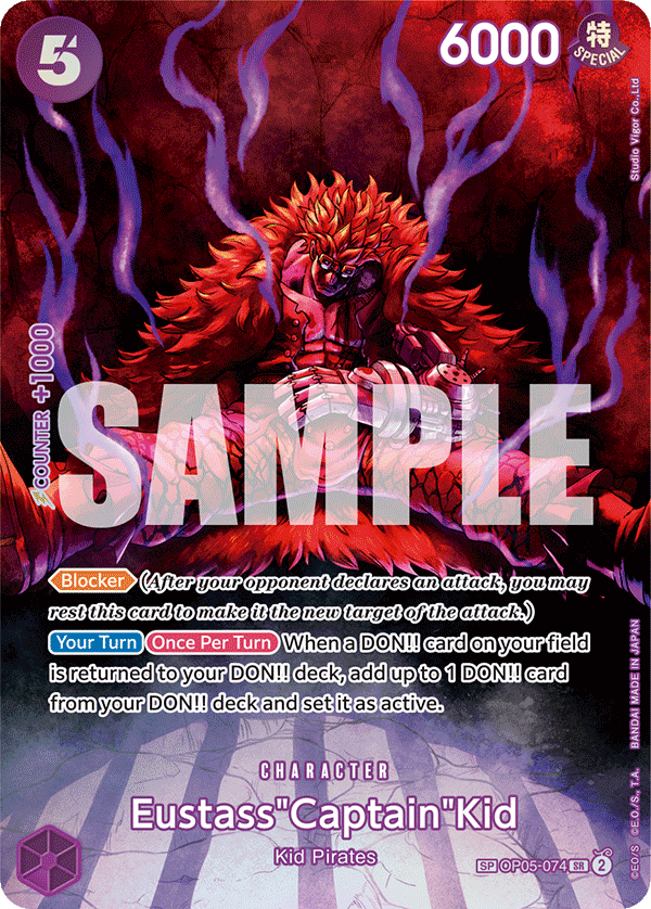 Carte Eustass "Captain" Kidd OP05-074_p3 Special — One Piece TCG OP-07 (Bandai)