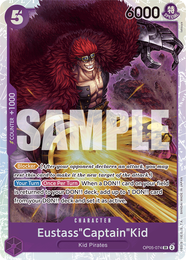 Carte Eustass"Captain"Kid OP05-074_p4 Super Rare Alt Art — One Piece TCG OP-05 Awakening of the New Era (Bandai)