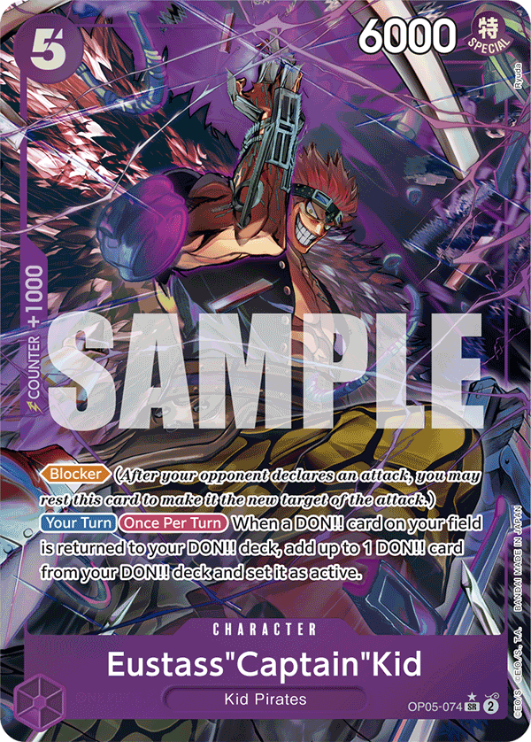 Carte Eustass"Captain"Kid OP05-074_p5 Super Rare Alt Art — One Piece TCG PRB-01 The Best (Bandai)