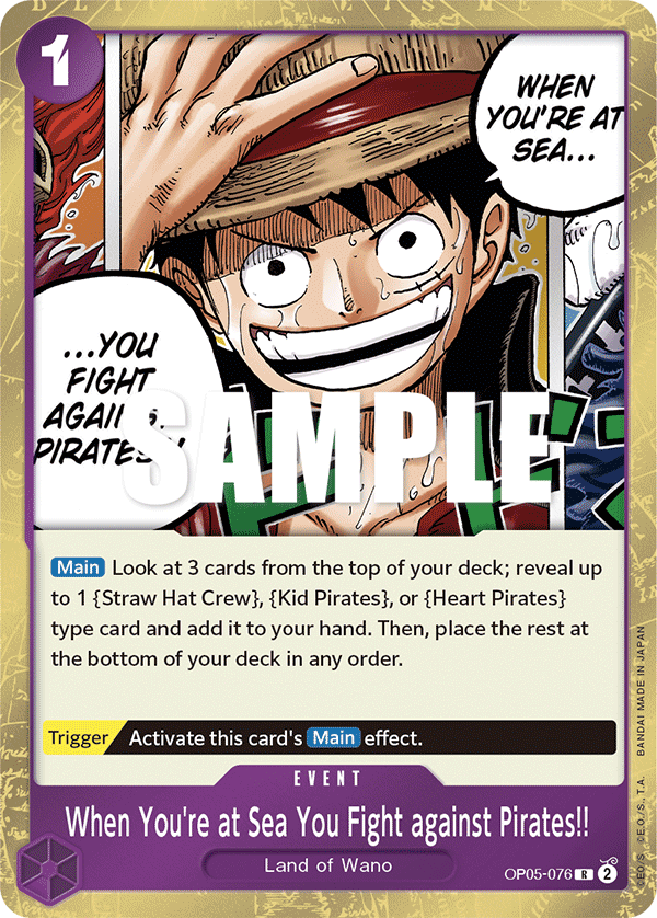 Carte When You're at Sea You Fight against Pirates!! OP05-076 Rare — One Piece TCG OP-05 Awakening of the New Era (Bandai)