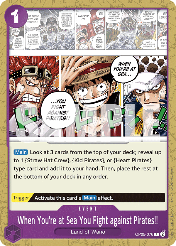 Carte En mer... ce sont les pirates qu'on affronte&nbsp;!! OP05-076_p1 Rare Alt Art — One Piece TCG ST-18 Starter Deck: Purple Monkey.D.Luffy (Bandai)