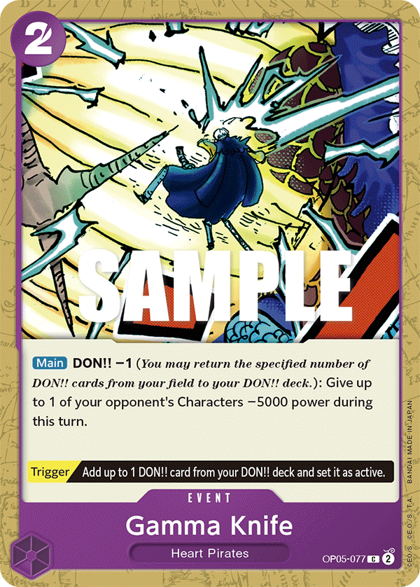 Carte Gamma Knife OP05-077 Common — One Piece TCG OP-05 Awakening of the New Era (Bandai)
