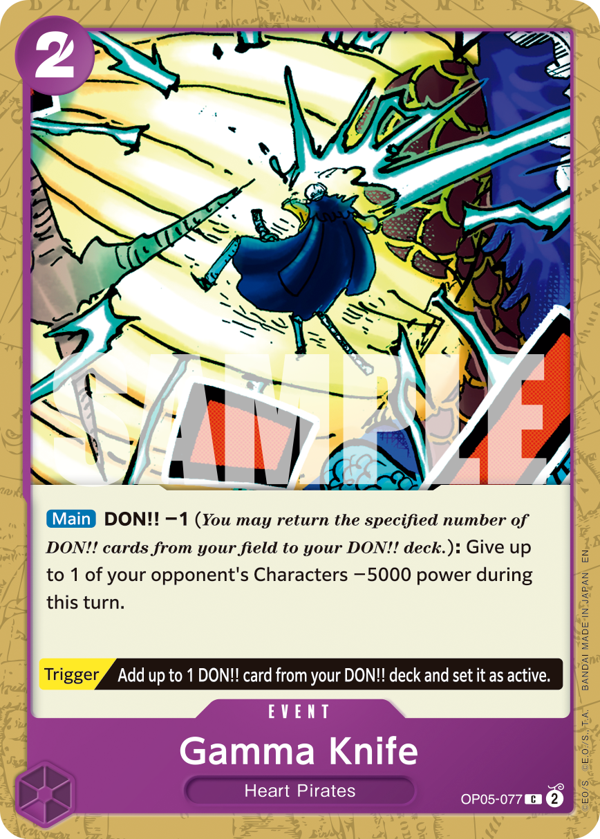 Carte Gamma Knife OP05-077_r1 Common Serial — One Piece TCG PRB-02 The Best Vol. 2 (Bandai)