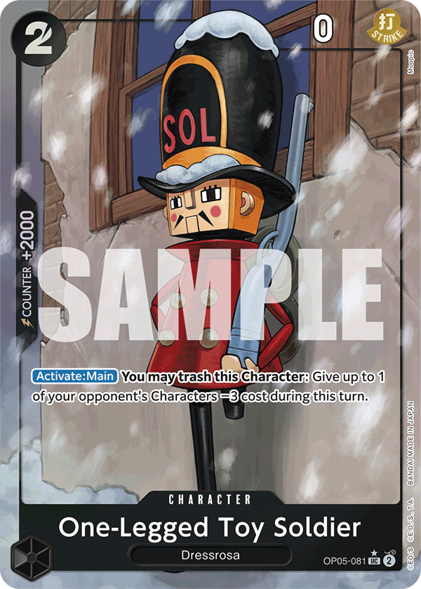 Carte Soldat unijambiste OP05-081_p3 Uncommon Alt Art — One Piece TCG PRB-01 The Best (Bandai)
