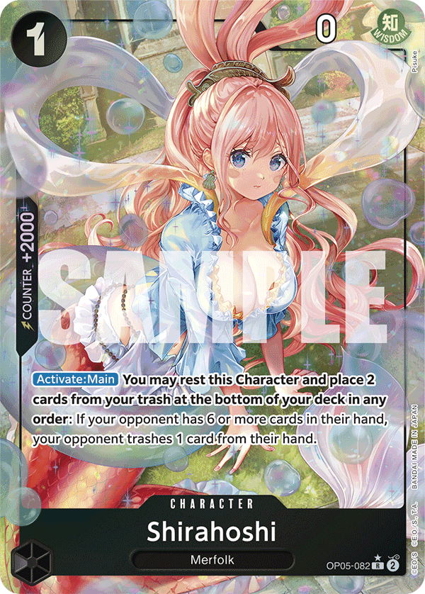 Carte Shirahoshi OP05-082_p4 Rare Alt Art — One Piece TCG PRB-01 The Best (Bandai)