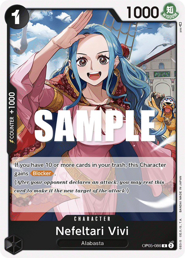 Carte Nefeltari Vivi OP05-086 Rare — One Piece TCG OP-05 Awakening of the New Era (Bandai)