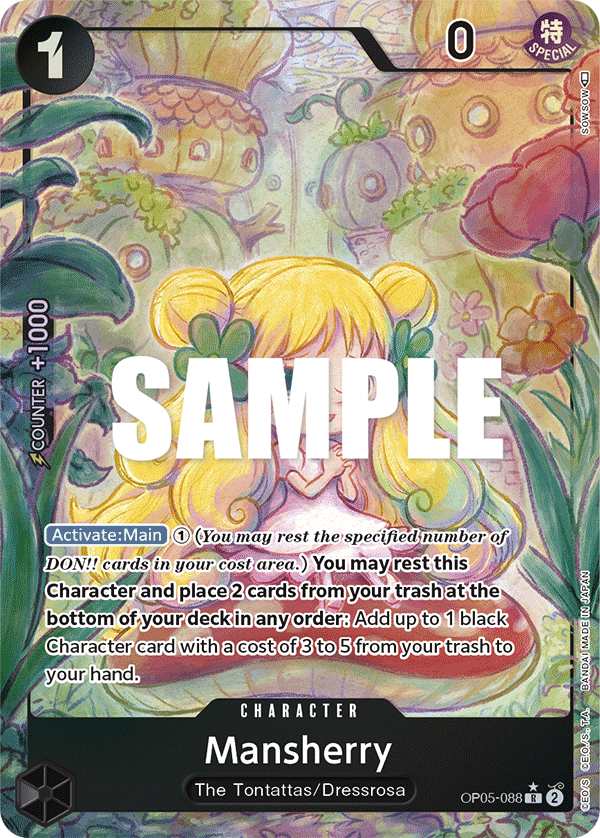 Carte Mansherry OP05-088_p1 Rare Alt Art — One Piece TCG OP-05 Awakening of the New Era (Bandai)