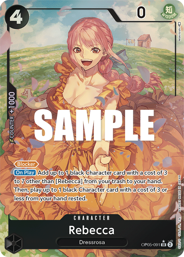 Carte Rebecca OP05-091_p1 Super Rare Alt Art — One Piece TCG OP-05 Awakening of the New Era (Bandai)