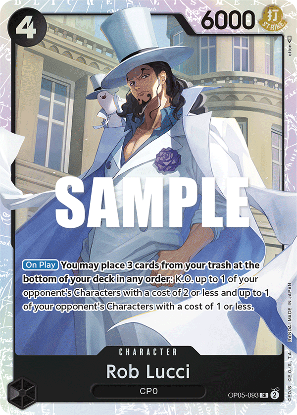 Carte Rob Lucci OP05-093 Super Rare — One Piece TCG OP-05 Awakening of the New Era (Bandai)