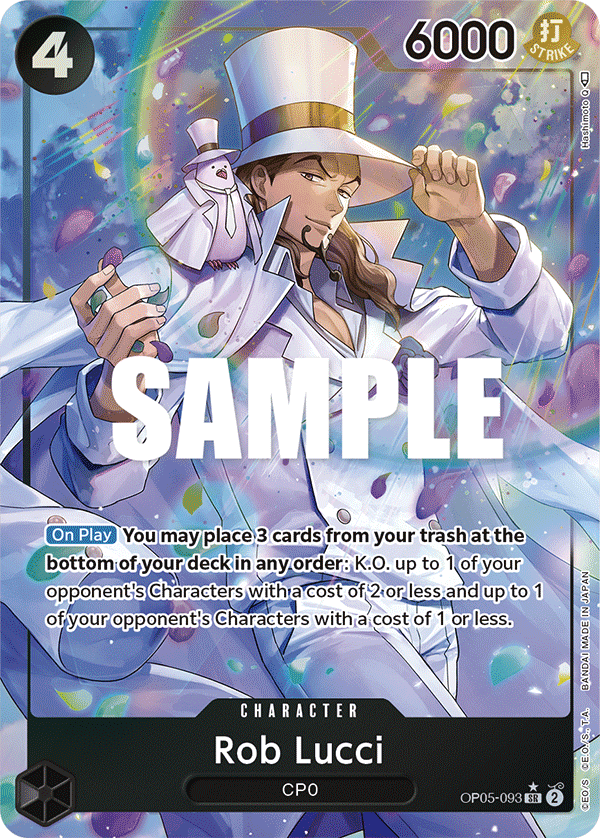 Carte Rob Lucci OP05-093_p1 Super Rare Alt Art — One Piece TCG OP-09 Emperors in the New World (Bandai)