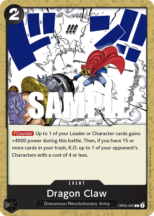 Carte Dragon Claw OP05-095 Common — One Piece TCG OP-05 Awakening of the New Era (Bandai)