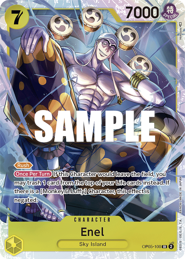 Carte Enel OP05-100 Super Rare — One Piece TCG OP-05 Awakening of the New Era (Bandai)