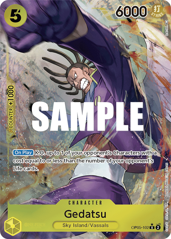 Carte Gedatsu OP05-102_p1 Rare Alt Art — One Piece TCG OP-05 Awakening of the New Era (Bandai)