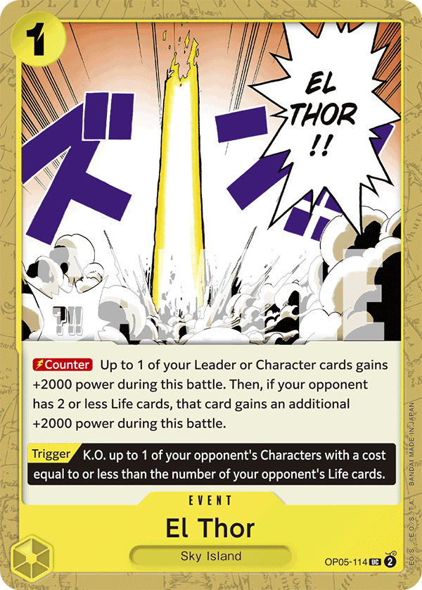 Carte El Thor OP05-114_p1 Uncommon Alt Art — One Piece TCG OP-05 Awakening of the New Era (Bandai)