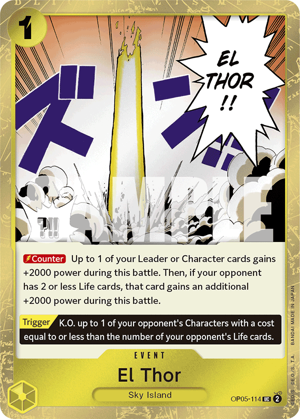Carte El Thor OP05-114_p2 Uncommon Alt Art — One Piece TCG PRB-01 The Best (Bandai)