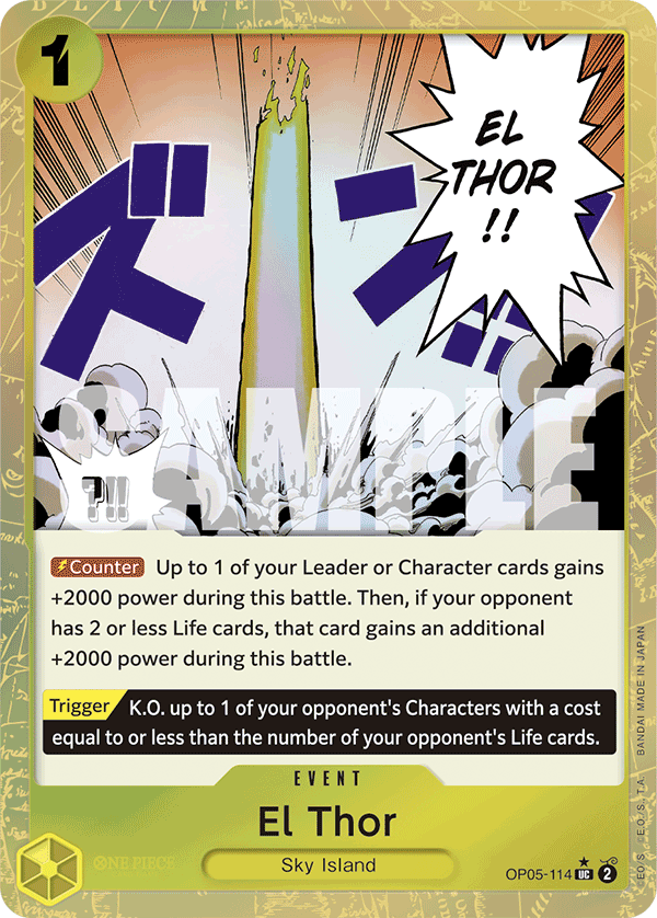 Carte El Thor OP05-114_p3 Uncommon Alt Art — One Piece TCG PRB-01 The Best (Bandai)