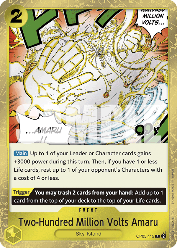 Carte Two-Hundred Million Volts Amaru OP05-115_p1 Rare Alt Art — One Piece TCG OP-05 Awakening of the New Era (Bandai)