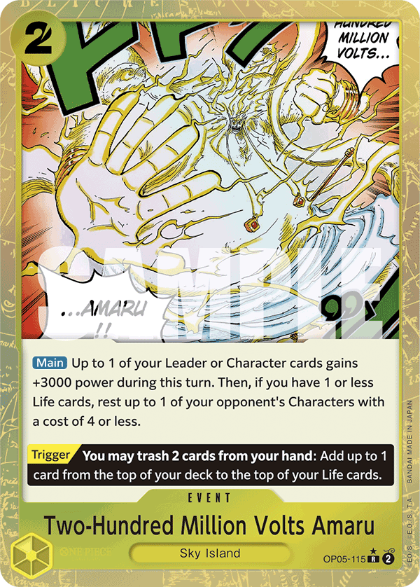 Carte 200 millions de volts Amal OP05-115_p3 Rare Alt Art — One Piece TCG PRB-01 The Best (Bandai)