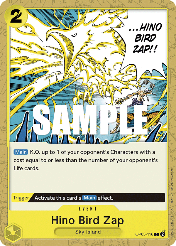 Carte Hino Bird Zap OP05-116 Common — One Piece TCG OP-05 Awakening of the New Era (Bandai)