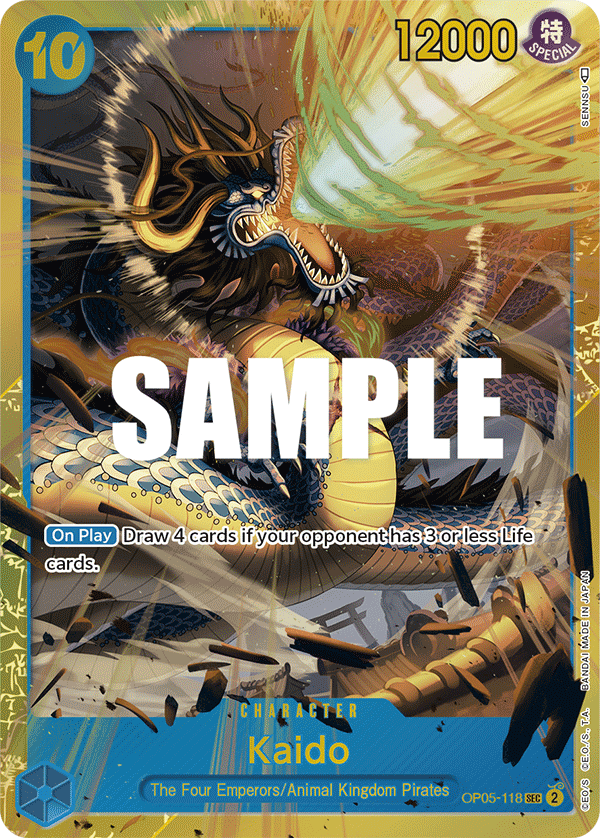 Carte Kaido OP05-118 Secret Rare — One Piece TCG OP-05 Awakening of the New Era (Bandai)