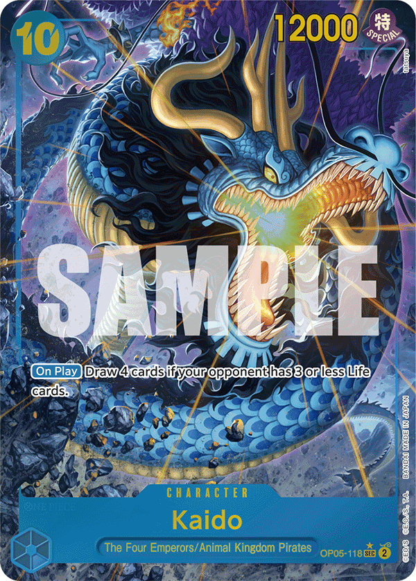 Carte Kaido OP05-118_p3 Secret Rare Alt Art — One Piece TCG PRB-01 The Best (Bandai)