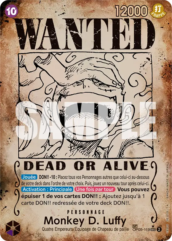 Carte Monkey D. Luffy OP05-119_p1 Secret Rare OP-09 — One Piece TCG (Bandai)