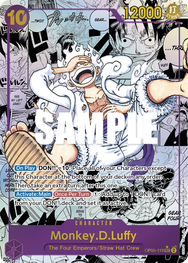 Carte Manga Rare Monkey D. Luffy OP05-119_p2 Secret Rare — One Piece TCG OP-05 Awakening of the New Era (Bandai)