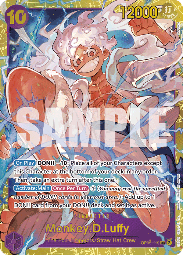 Carte Monkey.D.Luffy OP05-119_p3 Secret Rare Alt Art — One Piece TCG OP-05 Awakening of the New Era (Bandai)