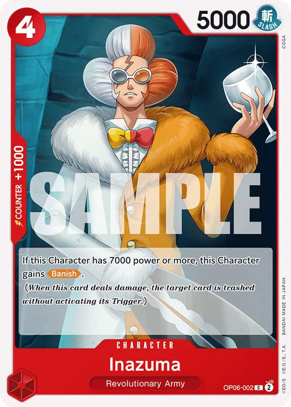 Carte Inazuma OP06-002 Common — One Piece TCG OP-06 Wings of the Captain (Bandai)