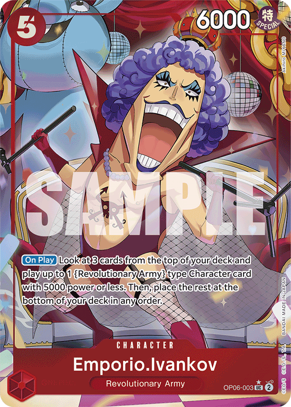Carte Emporio Ivankov OP06-003_p3 Uncommon Alt Art — One Piece TCG PRB-01 The Best (Bandai)