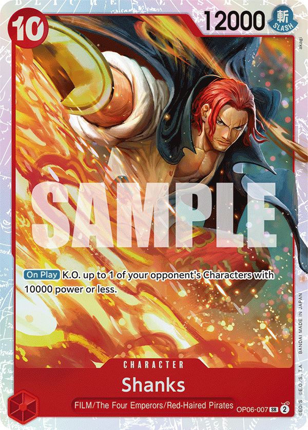 Carte Shanks OP06-007 Super Rare — One Piece TCG OP-06 Wings of the Captain (Bandai)