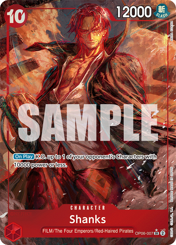 Carte Shanks OP06-007_p1 Super Rare Alt Art — One Piece TCG OP-06 Wings of the Captain (Bandai)