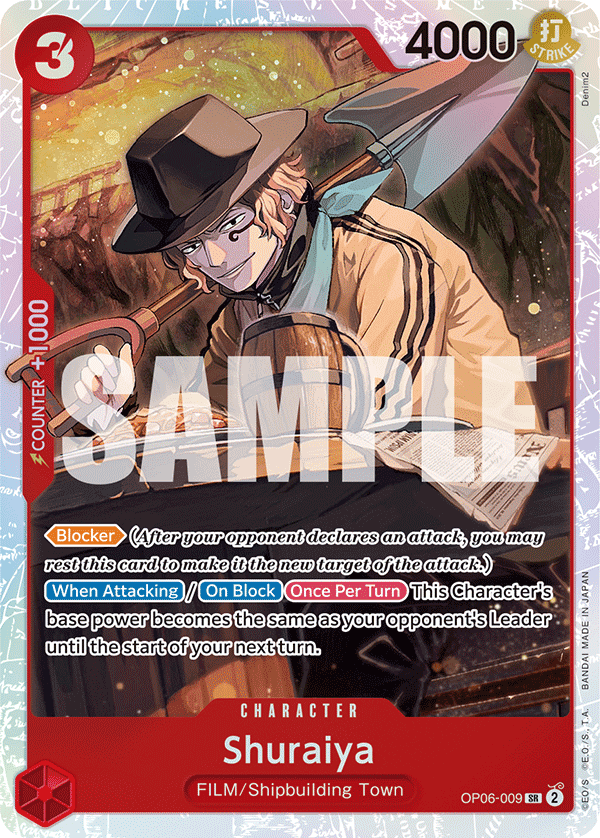 Carte Shuraiya OP06-009 Super Rare — One Piece TCG OP-06 Wings of the Captain (Bandai)