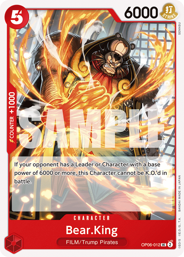 Carte Bear.King OP06-012 Uncommon — One Piece TCG OP-06 Wings of the Captain (Bandai)