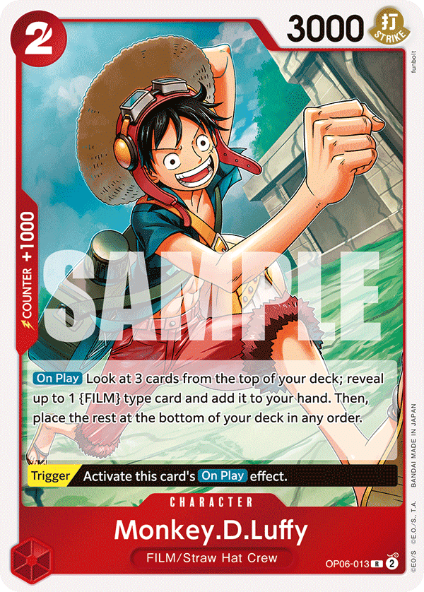 Carte Monkey.D.Luffy OP06-013 Rare — One Piece TCG OP-06 Wings of the Captain (Bandai)