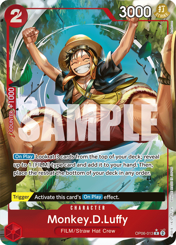 Carte Monkey.D.Luffy OP06-013_p1 Rare Alt Art — One Piece TCG OP-06 Wings of the Captain (Bandai)