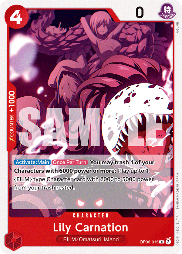 Carte Lily Carnation OP06-015 Common — One Piece TCG OP-06 Wings of the Captain (Bandai)