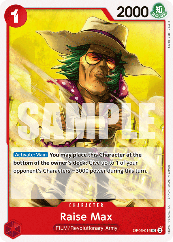 Carte Raise Max OP06-016 Uncommon — One Piece TCG OP-06 Wings of the Captain (Bandai)