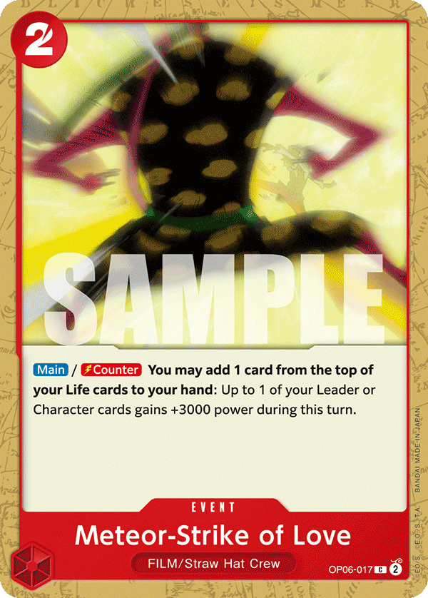 Carte Meteor-Strike of Love OP06-017 Common — One Piece TCG OP-06 Wings of the Captain (Bandai)