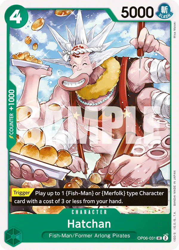 Carte Hatchan OP06-031 Uncommon — One Piece TCG OP-06 Wings of the Captain (Bandai)