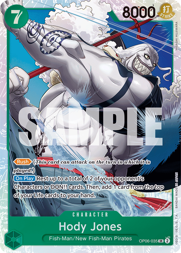 Carte Hody Jones OP06-035 Super Rare — One Piece TCG OP-06 Wings of the Captain (Bandai)