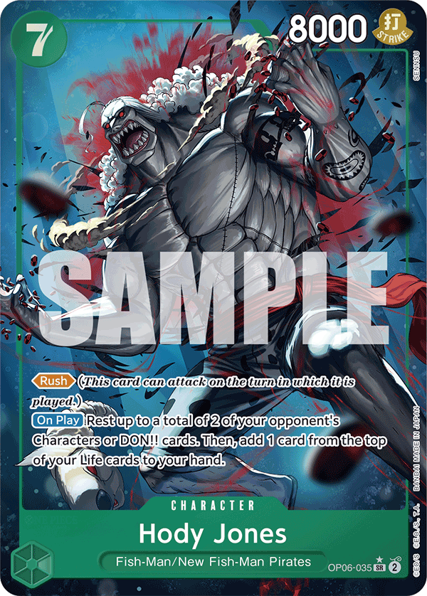 Carte Hody Jones OP06-035_p3 Super Rare Alt Art — One Piece TCG PRB-01 The Best (Bandai)