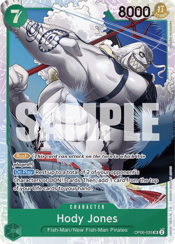 Carte Hody Jones OP06-035_r1 Super Rare Serial — One Piece TCG PRB-01 The Best (Bandai)