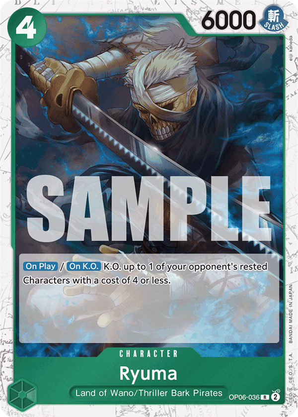 Carte Ryuma OP06-036_p2 Rare Alt Art — One Piece TCG PRB-01 The Best (Bandai)