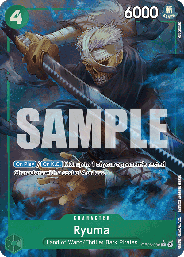 Carte Ryuma OP06-036_p3 Rare Alt Art — One Piece TCG PRB-01 The Best (Bandai)